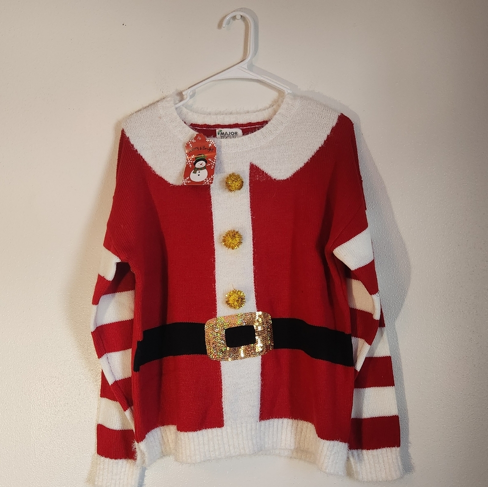 Women's Major Label Group Holiday Santa Sweater Size M